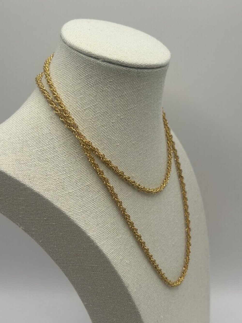 Eisenberg Vintage Gold Tone Rope Chain Necklace 30” Classic Statement Jewelry - Picture 9 of 9